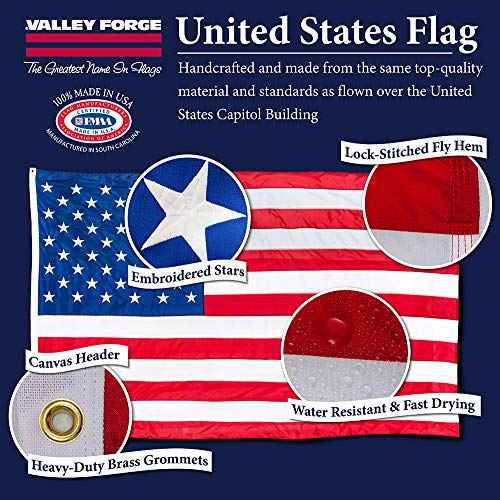 Valley Forge 60211000 American Flag, 6'X10', Multi Color #TOP4