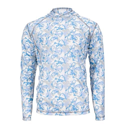 Simms Waterline Sun Hoody - Lightweight UPF 30+ Fishing Shirt, Moisture Wicking, Sun Protection - Ocean Regiment Camo, Large