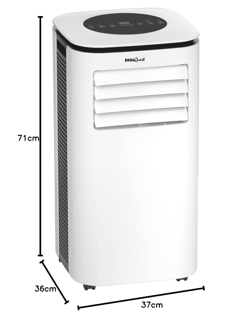 DIGIQUEST Climatizzatore portatile COMODO 9000BTU | 4 in 1: freddo, caldo, umidificatore e ventilatore (2.6kW e 2.0 kW) | 24h Timer | Modalità Notte | Salvaspazio [Classe energetica A]