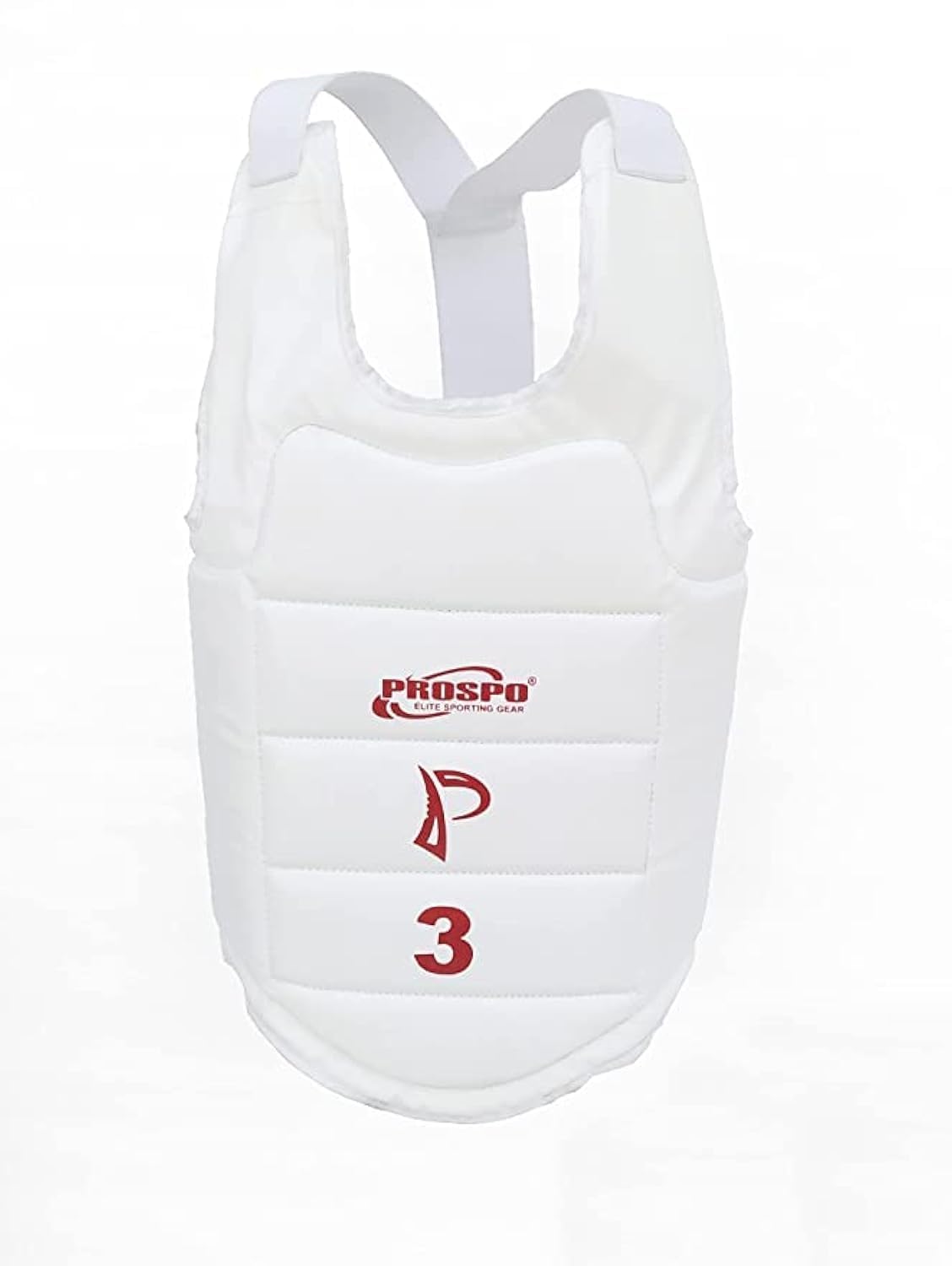 Prospo Karate Chest Protector, Chest Guard for Men, Chest Guard Wushu, Chest Guard for Women (Unisex), White (Size 3)