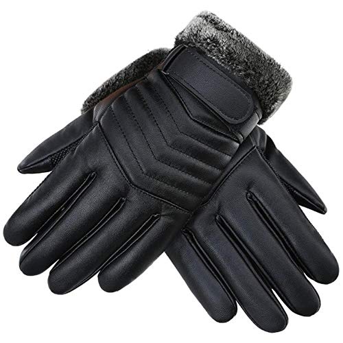 Preisvergleich Produktbild Handschuh Gloves Geschenk Winter Lederhandschuhe Schwarz Herren Touchscreen Anti-Skid Winddichte Warme Handschuhe Warme Motorradfahrerhandschuhe, Black Arrow, Einheitsgrösse
