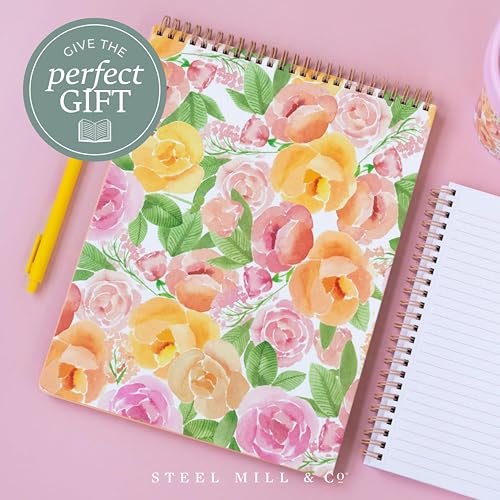 Steel Mill & Co. Large Top Spiral Notebook, Watercolor Posey Floral by STEEL MILL AND CO. - Image 5