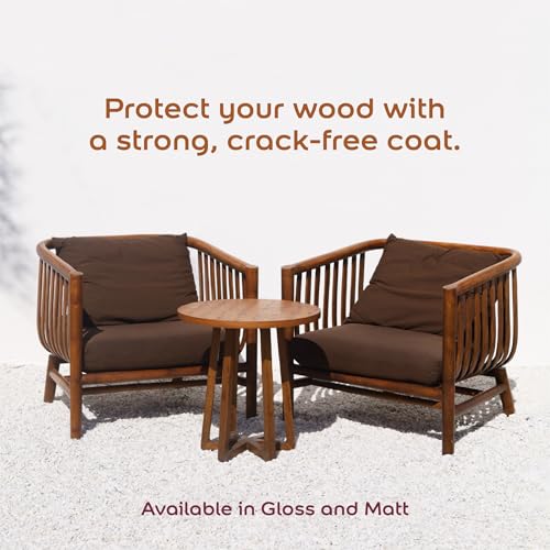 Image of Sadolin by Dulux | 2KPU Premium PU Wood Polish | Matt White Finish for All Kinds of Wood, Suitable for Interior and Exterior Applications, 1 litres