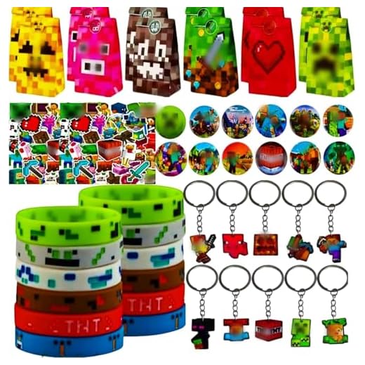 KEVRDRT Videojuegos Cumpleaños de Regalo, Decoración de Fiesta Temática de Jugador Minero,Favores de Fiesta de Videojuegos,Bolsas de Cumpleaños, Bolsas de Regalos for Kinds (WDSJshouhuanset)
