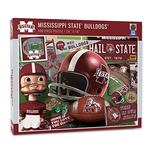 Image of NCAA Mississippi State Bulldogs Retro Series Puzzle, Team Colors, Large