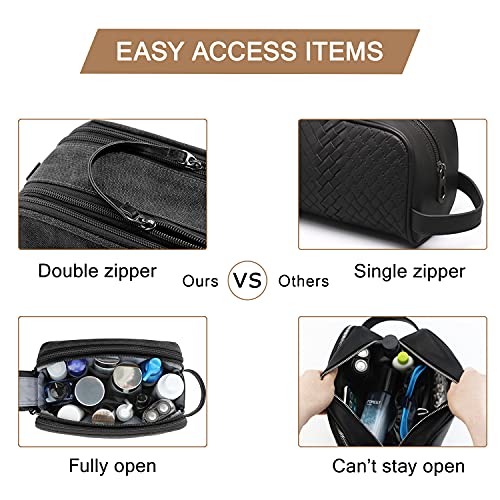 Image of Toiletry Bag for Men, BAGSMART Travel Toiletry Organizer Dopp Kit Water-resistant Shaving Bag for Toiletries AccessoriesiA'Black