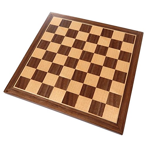 Chronos - Tablero de ajedrez con incrustaciones de madera de nogal, tamaño pequeño, 11 x 11 pulgadas, solo tablero