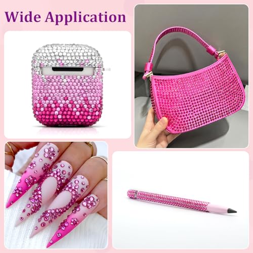 Image of 25000Pcs Resin Rhinestones for Crafting, Hot Pink 2-6mm Mixed Sizes Non Hotfix Flatback Gems with 1Pcs Glue, Bedazzling Crystal for DIY Craft Clothing Mugs Tumblers Shoes Fabric Decor Nail Art