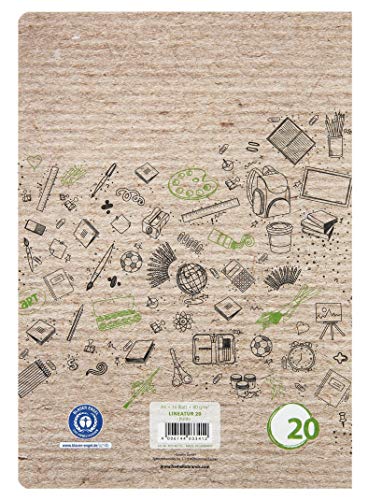 Landré Schulheft A4 Recycling, 16 Blatt, Lineatur 20, blanko, 10 Stück