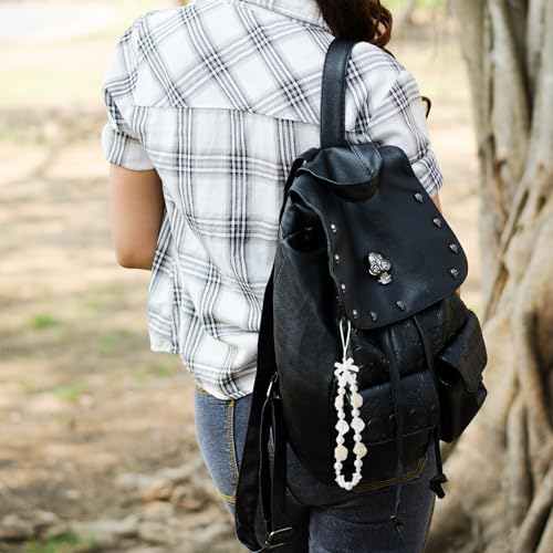 MUNSKT - Juego de 4 accesorios para teléfonos móviles, para mujer, diseño de perlas lindas, Perla - imagen 7