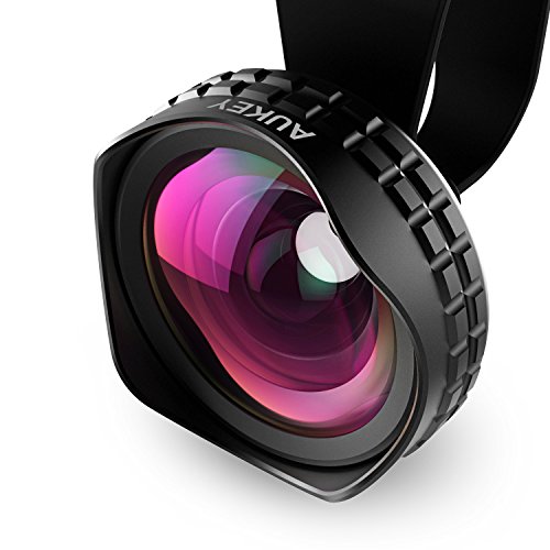 Aukey Optic Pro Lens, 18MM HD Wide Angle Cell Phone Camera Lens Kit, 2X More Landscape, No Distortion, No Dark Circle, for iPhone 6s, 6s Plus, Samsung Galaxy, Android Smartphones