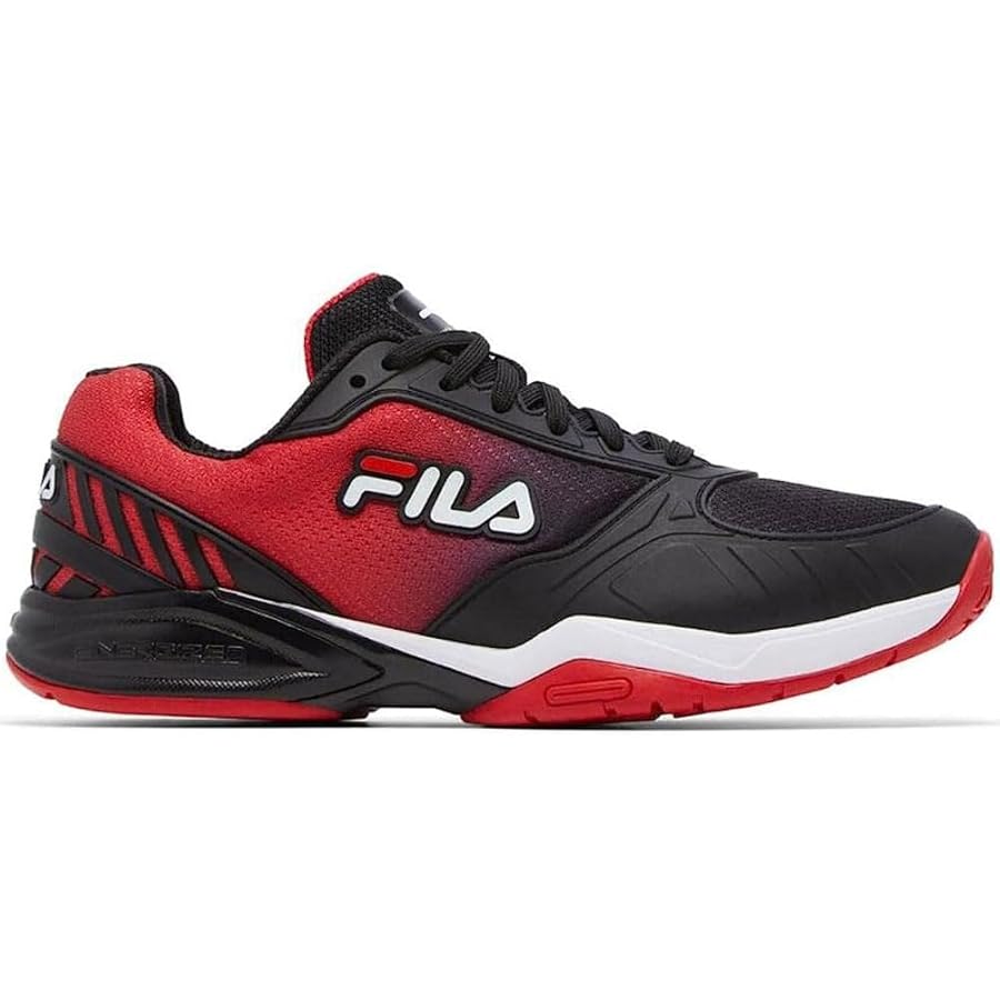 Amazon.com | Fila Mens Volley Zone Sneaker, Black/White Red
