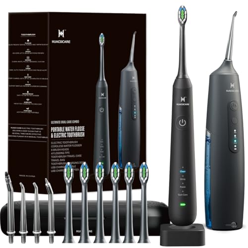 Kit de limpieza oral 2-1 - Hilo dental de agua y cepillo de dientes eléctrico - Cepillado y hilo dental - para limpieza de dientes y salud de las encías