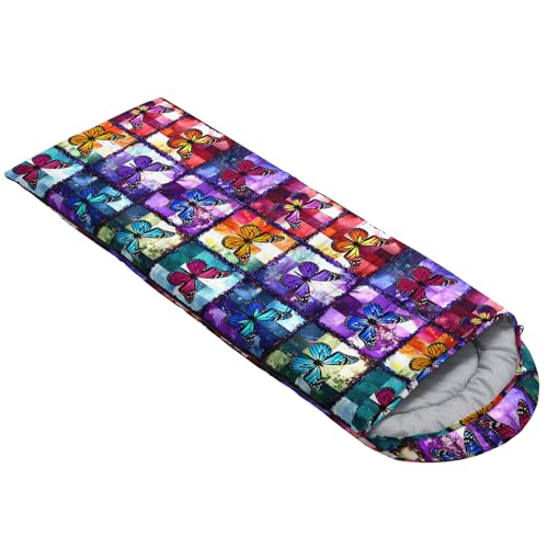 Image of QOOMO Ball Flower Camping Sleeping Bags,3 Season Warm & Cool Weather,Lightweight,Waterproof Sleeping Bags for Adults & Kids,Traveling,and Outdoors,Camping Gear Equipment