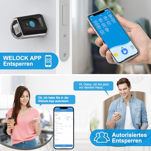 WELOCK Touch41 Türschloss Fingerabdruck,Fingerabdruck Türschloss Haustür,Elektronisches...