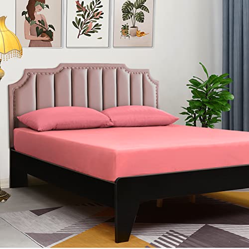 Lirex Fitted Sheet, Twin Xl Size 100% Egyptian Cotton 400 Thread Count Soft Breathable Fitted Sheet, Fuchsia Pink #TOP3
