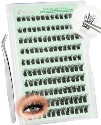 Obeyalash Faux Cils Pre Collé Lash Clusters Auto-AdhéSifs Extension Cils Naturel 130pcs With Tweezers C Curl 8-14mix No Glue Eyelashes Self Adhesive Eyelash...