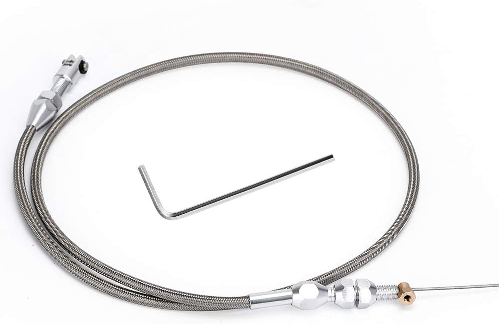 36" Stainless Braided LS Throttle Cable Kit Adjustable Accelerator Cable Compatible with 97-07 Chevrolet/Chevy LS1 Engine 4.8L 5.3L 5.7L 6.0L