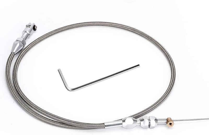 36" Stainless LS Swap Throttle Cable Kit Compatible with Chevy LS1 5.3L | Adjustable Accelerator Cable Compatible with Chevrolet 97-07 LS1 Engine 4.8L 5.3L 5.7L 6.0L
