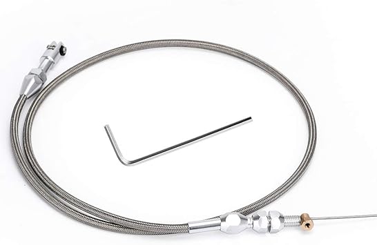36" Stainless Braided LS Throttle Cable Kit Adjustable Accelerator Cable Compatible with 97-07 Chevrolet/Chevy LS1 Engine 4.8L 5.3L 5.7L 6.0L