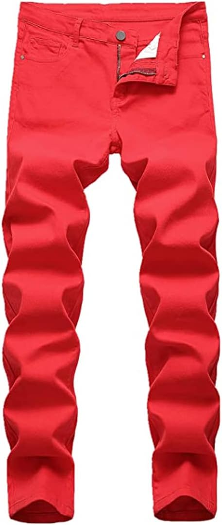 HUNGSONMens Slim Fit Jeans Skinny Stretch Denim Pants for Men Straight Fit