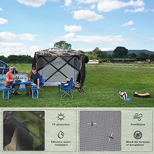 Image of MASTERCANOPY 6x6 Portable Screen House Room Pop up Gazebo Outdoor Camping Tent with Carry Bag (6x6,Camouflage)