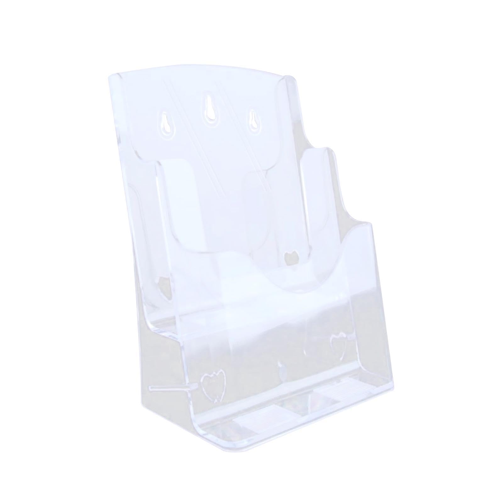 Amslsiu Clear Acrylic Brochure Holder Wall Mount Slanted Back Non Slip Organizing Pamphlets Flyers Documents Papers Countertop Organizer Exhibition A6 2 Tier