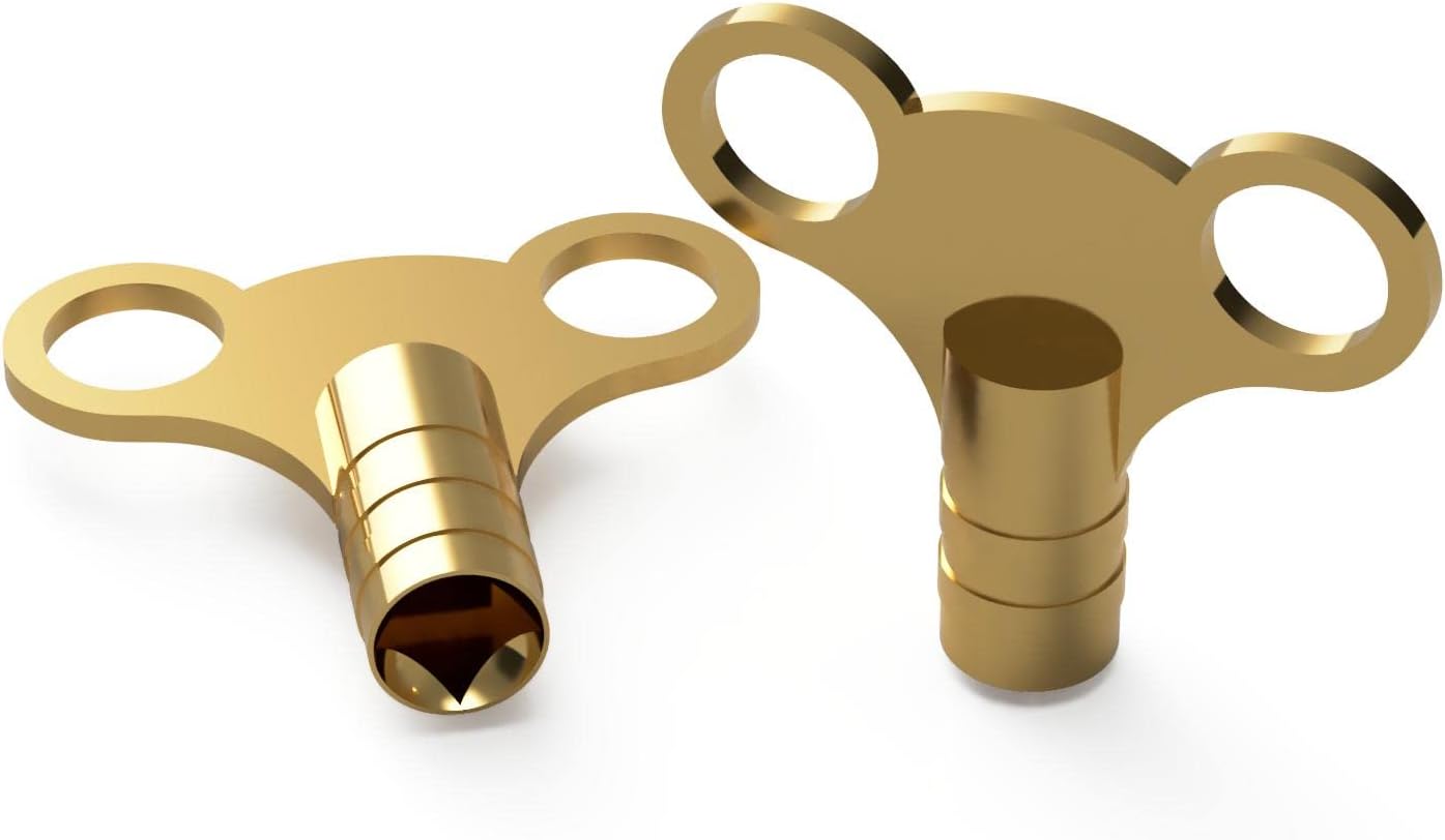 QUERGO Clock Style Brass Radiator Keys Radiator Bleeding Key