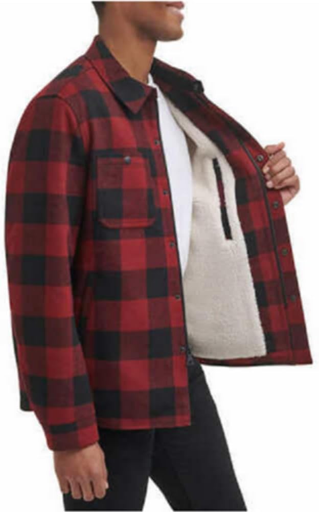 G.H. Bass & Co. Men's Wool Blended Lined Jacket (US, Alpha, Medium, Regular, Regular, Red)