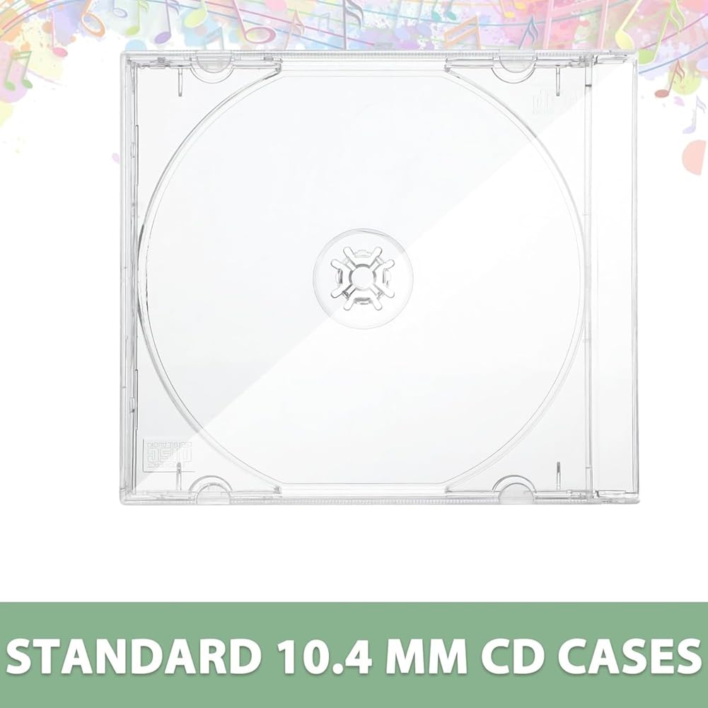 Confezione da 50 Custodie per CD in Plastica per Riporre CD, Trasparente Standard Singola, Protettiva per Dvd, Confezione di Ricambio