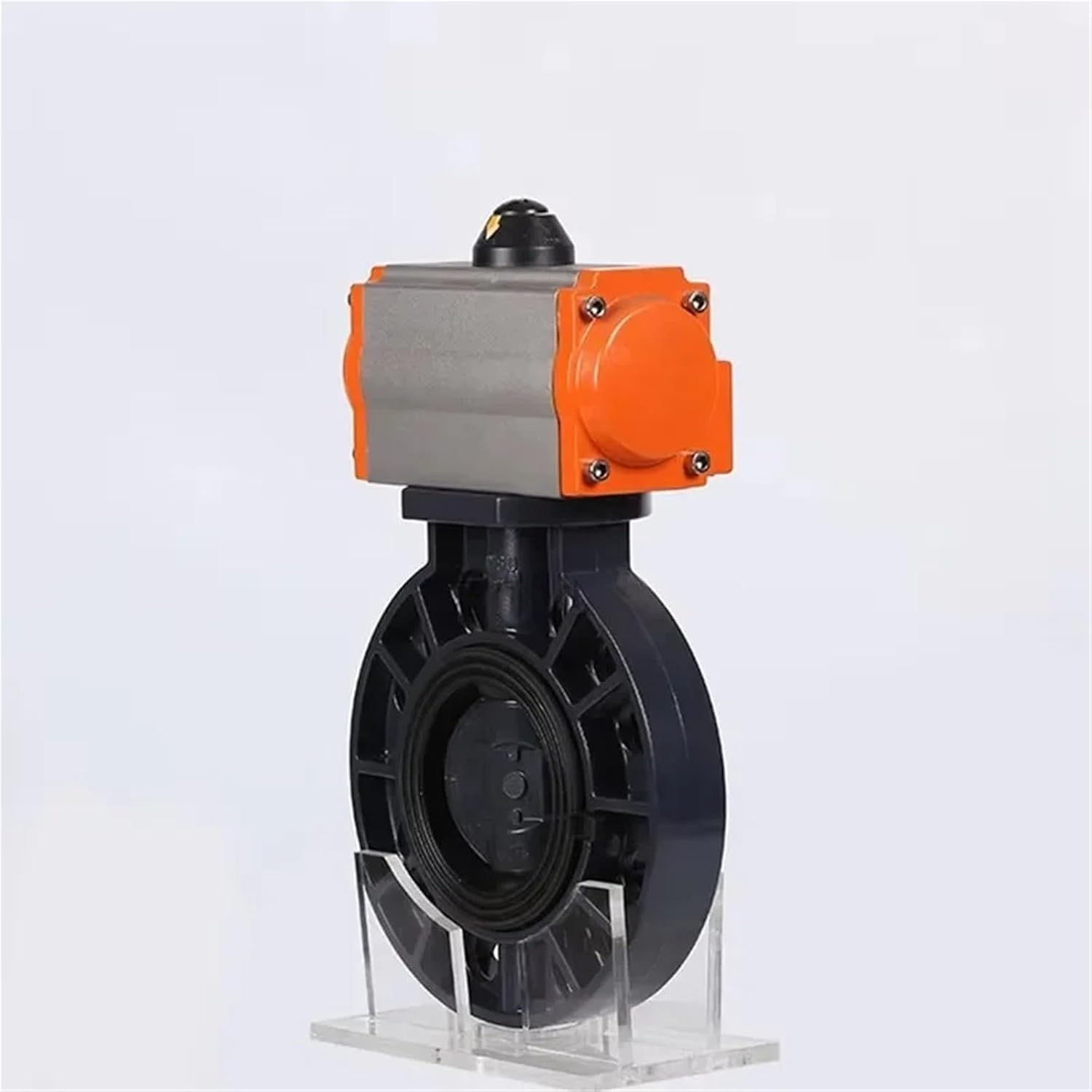DN125 5 inch Spring Return EPDM Rubber Seat Pneumatic Wafer Butterfly Valve Air Driven UPVC Butterfly Valve(PVC-Low Pressure)