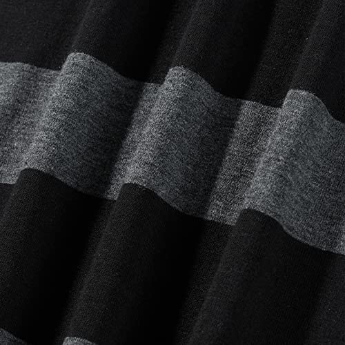 YYDSTYLE Camiseta de manga larga para mujer, cuello redondo, a rayas, de gran tamaño, estilo grunge, gótico, emo, casual, gris/negro, M