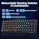 KOORUI Mechanisch Tastatur, 60% Gaming Tastatur mit 12 Tasten Multifunktionstaste USB Kabel Volles Tasten-Rollover Deutsches Layout QWERTZ für Windows MacOS Linux- Rotem Schalter, Schwarz