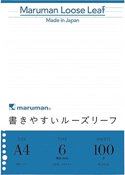 Amazon.co.jp: マルマン ルーズリーフ A4 横罫 6mm 100枚 L1101H