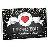 Extra große DIN A4 Ich liebe Dich Grußkarte (geschlossen) zum Geburtstag, aufgeklappt im Maß von ca. DIN A3 mit passendem Umschlag