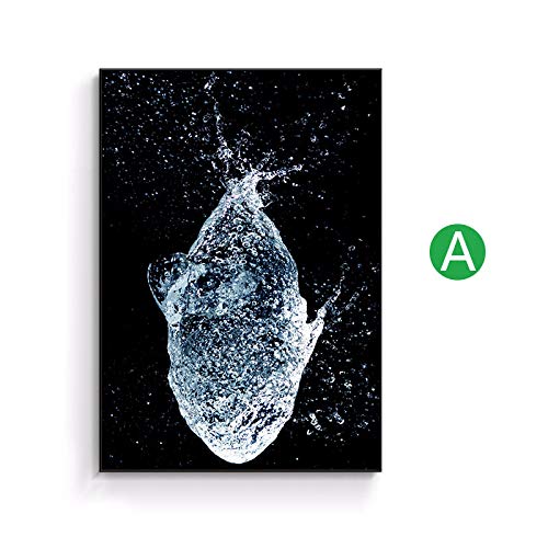 Art mural abstrait goutte d'eau et vagues océaniques en triptyque 50x70
