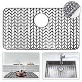 Snuggery Silicone Sink Protectors 26x14 inch with Rear Drain Hole,Heat Resistant Non-slip Dishwasher