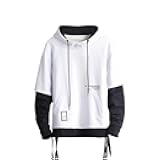 Contrast Color Pullover Hoodie Mens Patchwork Hoodies Men