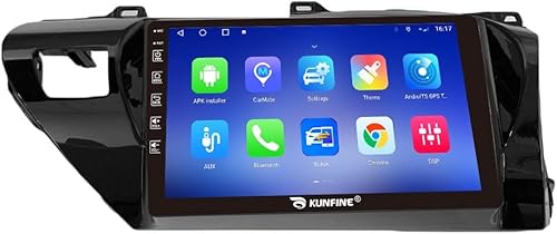 Miniatura 47 de Kunfine Navegación Android para coche, radio GPS estéreo, pantalla de cámara inversa de 10 pulgadas, pantalla táctil IPS Headunit Tablet Pad Media