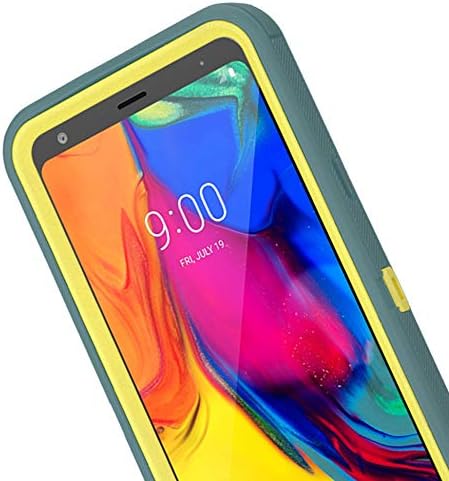 Annymall Case for LG Stylo 5 Case, Tri-Layer Heavy Duty [with Built-in Screen Protector] Hybrid High Impact Resistant Rugged Full-Body Shockproof Cover for LG Stylo 5 (Dark Green/Yellow)