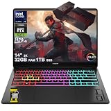 HP Omen Transcend 14 Gaming AI Laptop 14" 3k OLED 120Hz (100% DCI-P3, HDR 500nits) Intel 16-core Ultra 9 285H 32GB RAM 1TB SSD GeForce RTX 5070 (798 AI Tops) RGB Backlit Thunderbolt Win11 ICP Hub