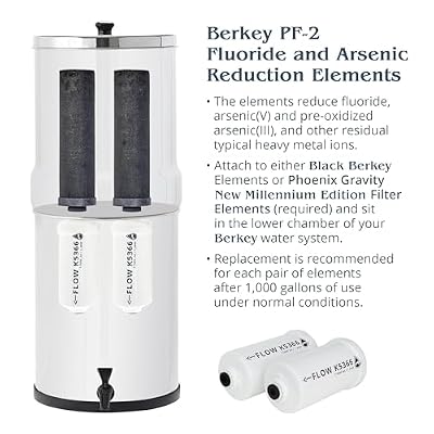 Imperial Berkey Gravity-Fed Water Filter System 4.5 Gallon with 2 Black Berkey Elements, 2 PF-2 Fluoride and Arsenic Reduction Elements