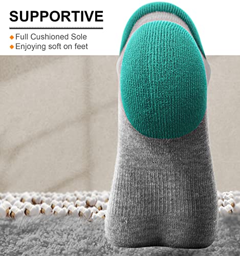 Image of BULLIANT Socks For Women 6Pairs-Womens Athletic Ankle Socks No Show Cushioned for Walking Running-Compression Arch Support