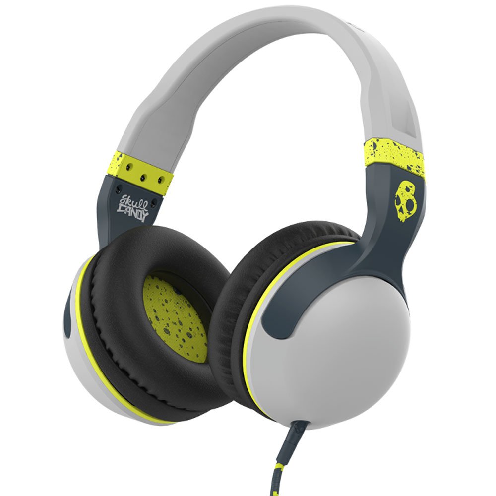 Skullcandy Hesh 2.0 Over-Ear Surround Kopfhörer mit Mikrofon - Hellgrau/Dunkelgrau/Hot Lime