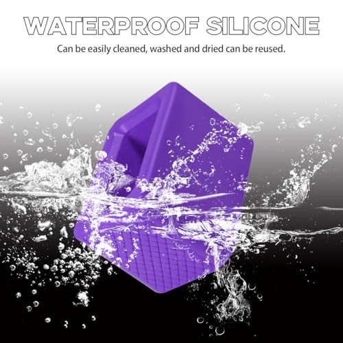 Image of Augeny 2 PCS Seat Belt Buckle Holder, Silicone Auto Rear Seatbelt Buckle Booster to Makes Receptacle Stand Upright for Easy Access, Universal Vehicle Seatbelt Buckle for Kids (Purple)