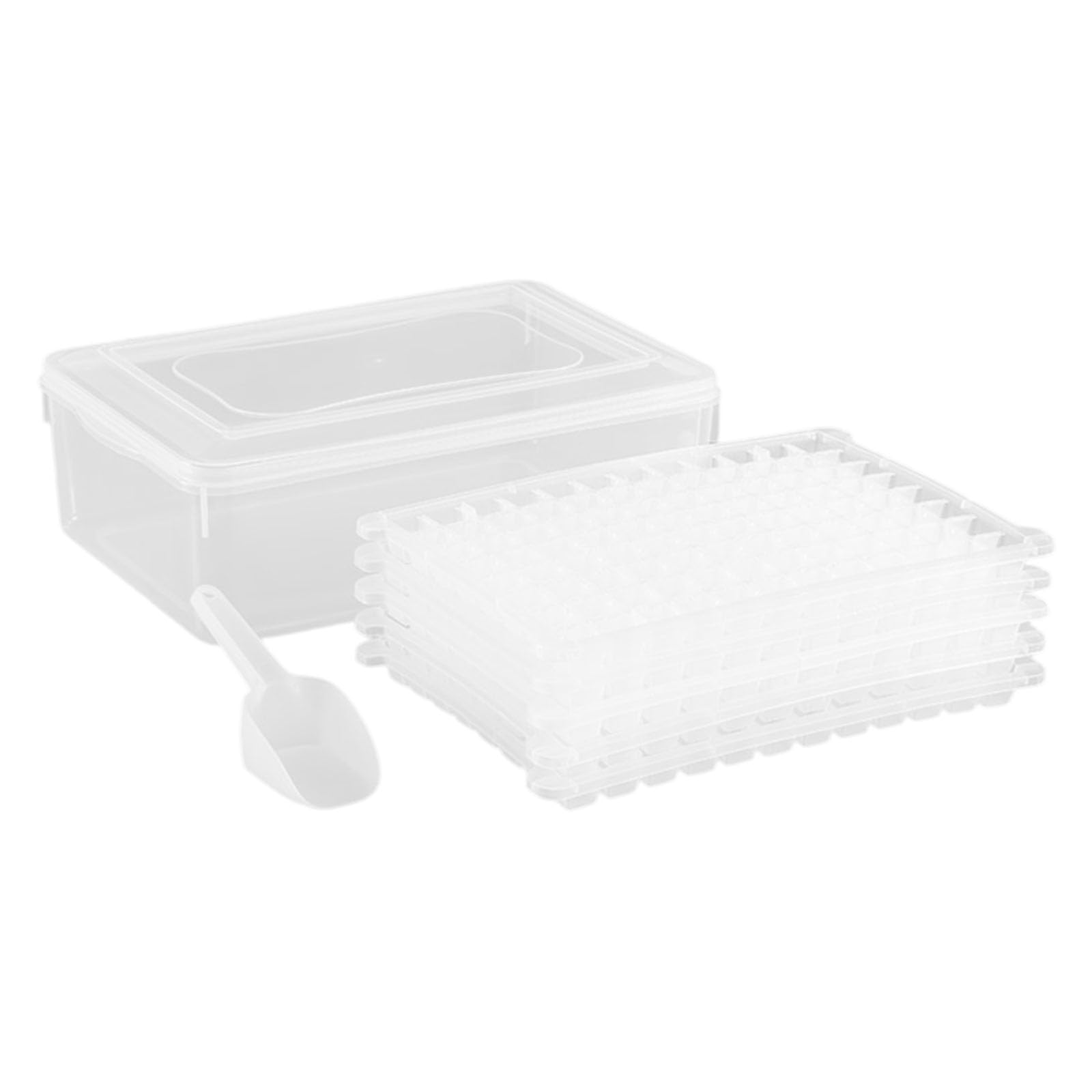 jiingekk Space Efficient Ice Cubes Tray PP Materials Stackable Mold with Lid Suitable for Small Freezers Mold for Drink