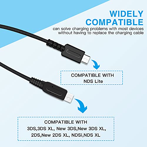 Image of Xahpower 2Pack 2 in 1 USB Charger Cable Cord for Nintendo DS Lite, New 3DS(XL /LL), New 3DS, 3DS(XL /LL), 3DS, New 2DS(XL /LL), 2DS, DSi(XL /LL), DSi