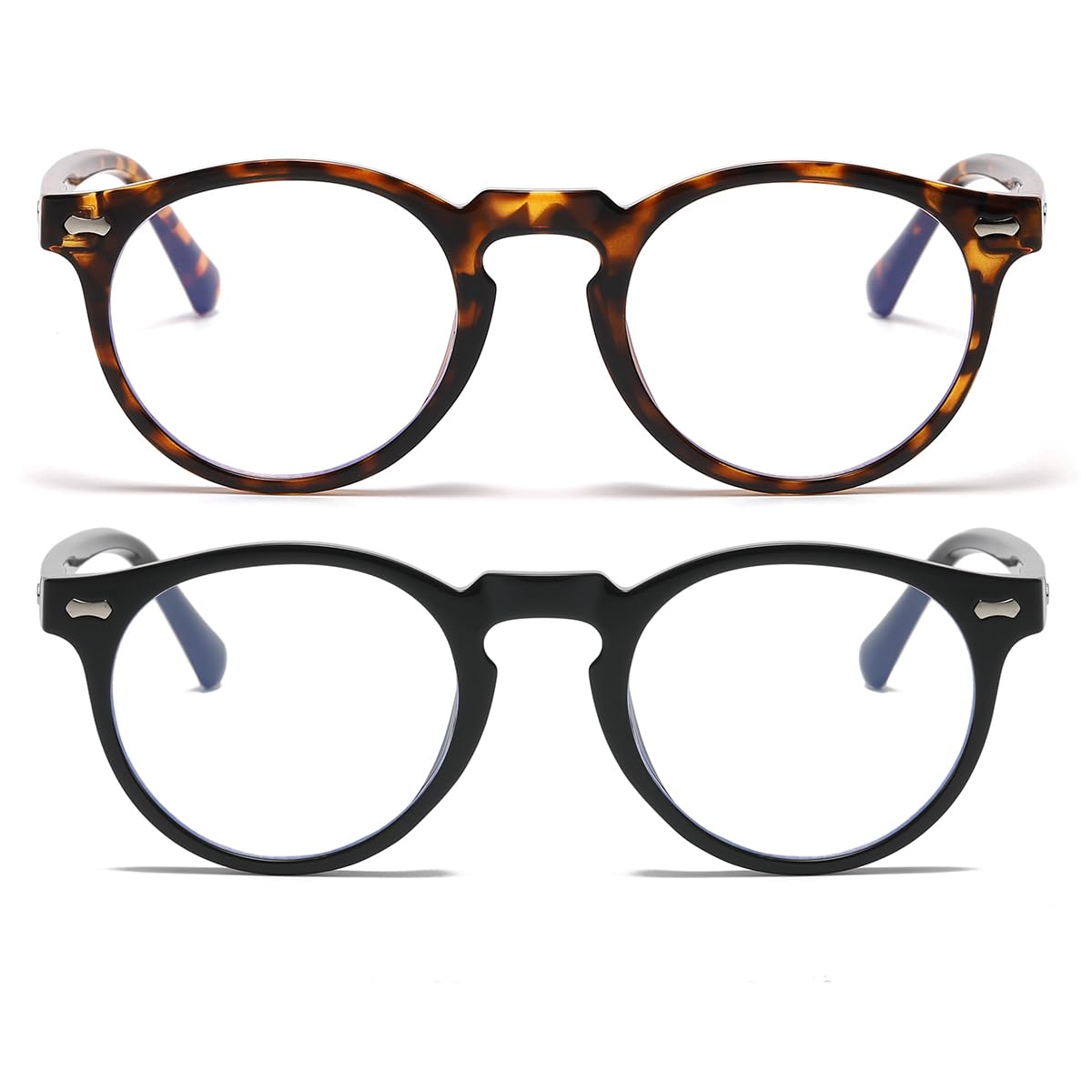 JOVAKIT Okrągłe okulary z niebieskim światłem dla kobiet i mężczyzn, modne oprawki w stylu retro, okulary komputerowe, ochrona przed zmęczeniem oczu
