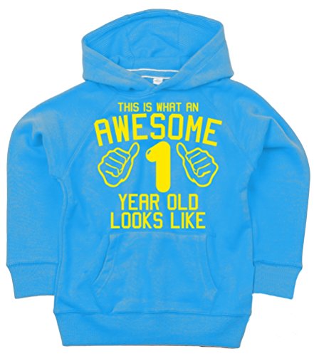 Sweat à capuche enfant bleu saphir 1 an vêtement anniversaire 1-2 ans