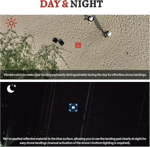 Image of FPVtosky Nighttime Reflective Drone Landing Pad, Fast-fold Double Sided Waterproof Landig Pad Weighted for DJI Mini 5 Pro / 4 /3 Pro /Mini 4k / Mavic 4 / Air 3s / Avata 2 / Neo /Flip(30 in)